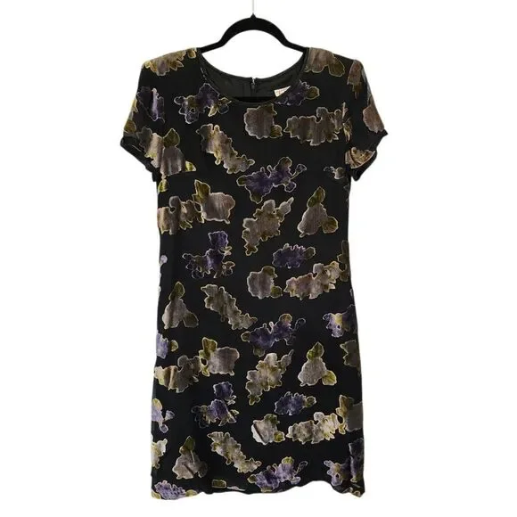 Vintage Talbots Dress 4 90s Burnout Velvet Forest Fairy Grunge Work - Picture 1 of 6